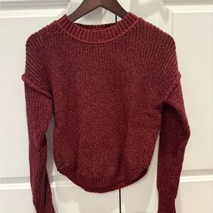 SO Women's Rich Maroon Crew Neck Sweater